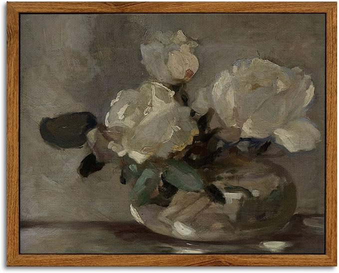 InSimSea Framed Wall Art for Living Room Vintage Flower Canvas Wall Art Framed Wall Decorations M... | Amazon (US)