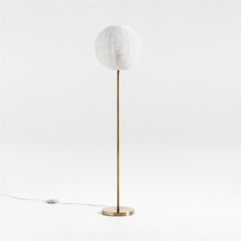 Kids Round Ivory Woven Floor Lamp | Crate & Kids | Crate & Barrel