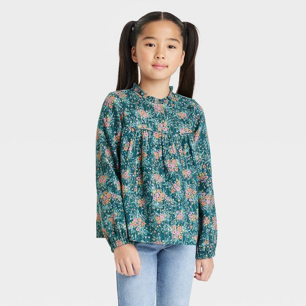 Girls' Long Sleeve Woven Shirt - Cat & Jack™ | Target