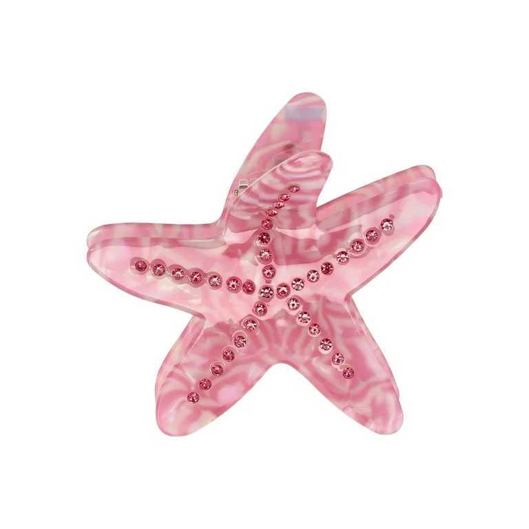 No Boundaries Acrylic Crystal Starfish Claw Clip, Pink | Walmart (US)