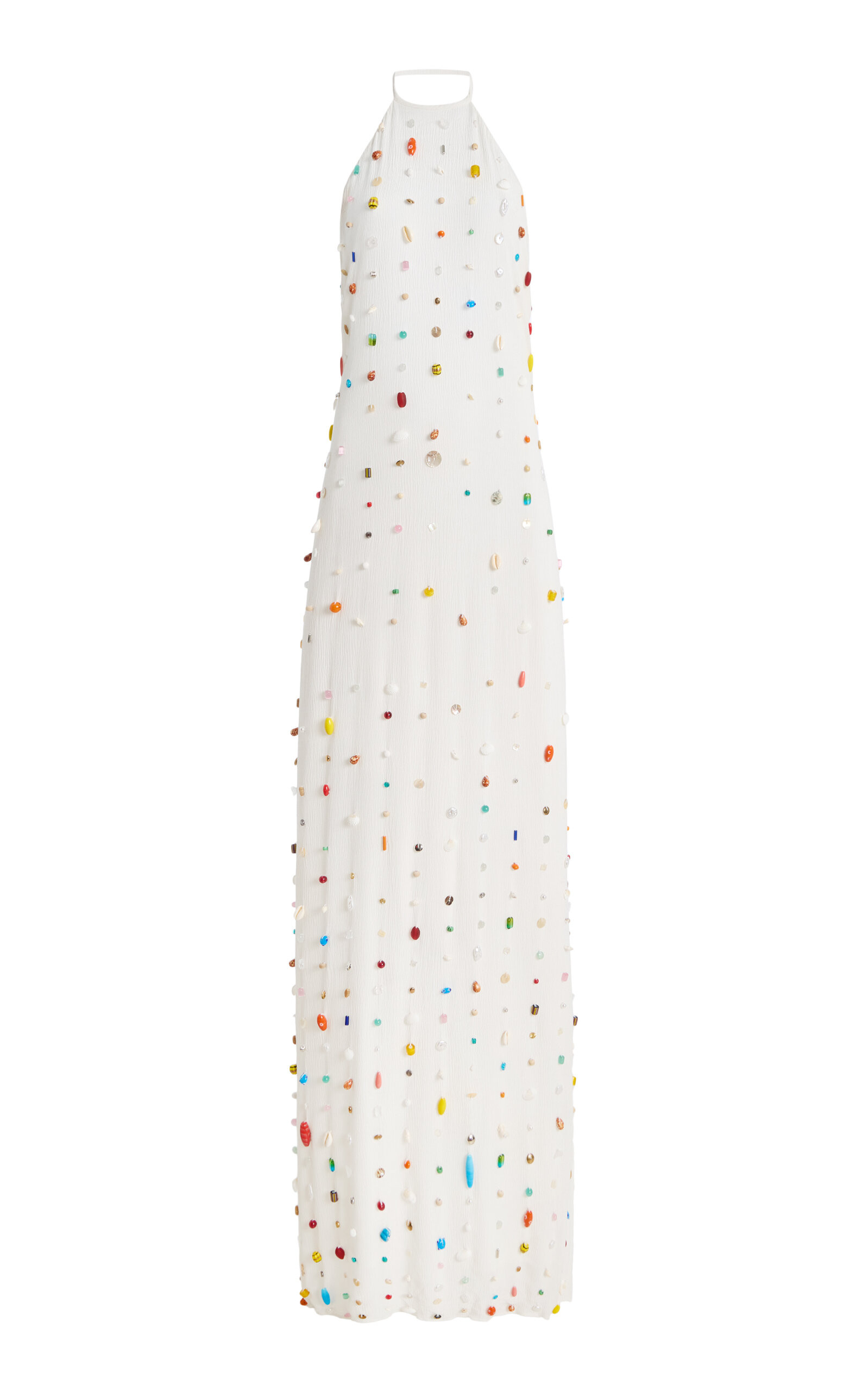 Exclusive Francine Embroidered Crepe Maxi Halter Dress | Moda Operandi (Global)