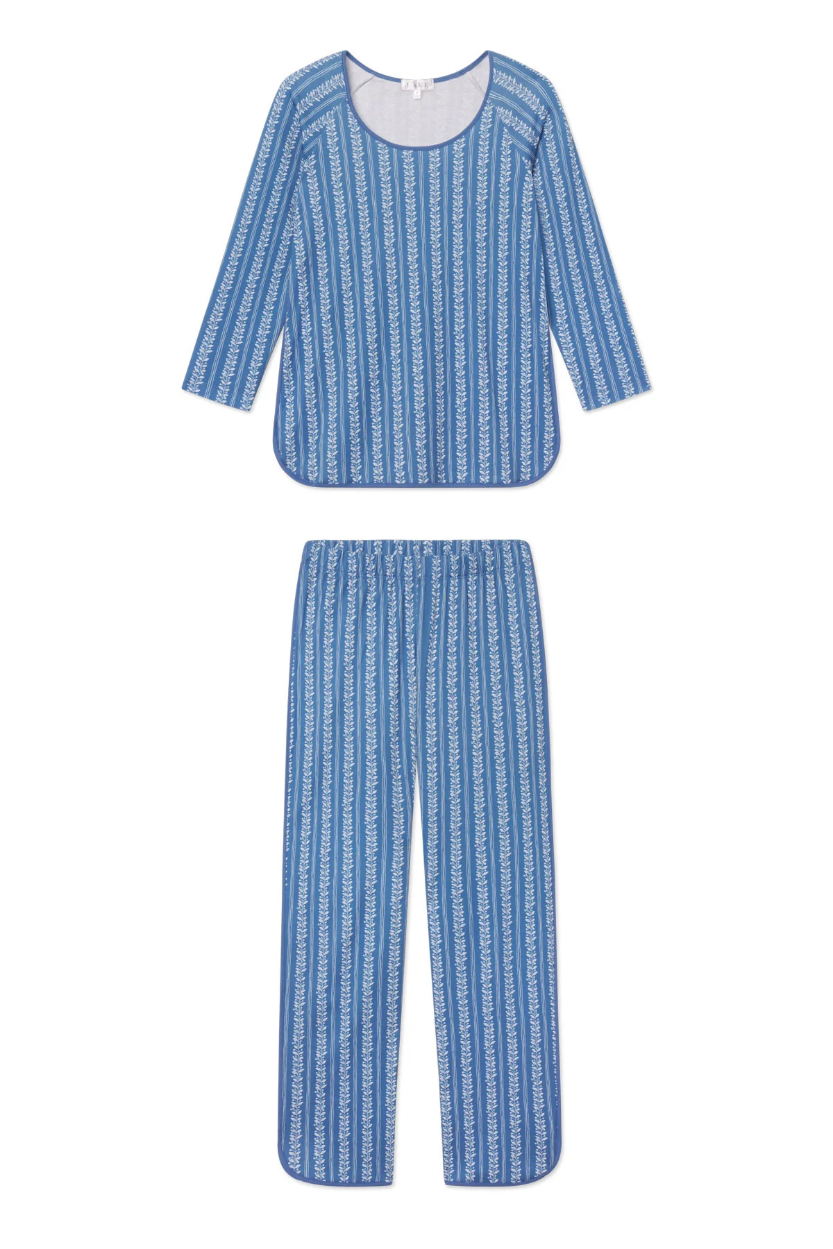 Pima Long-Long Set in Seaport Jasmine Vine | Lake Pajamas