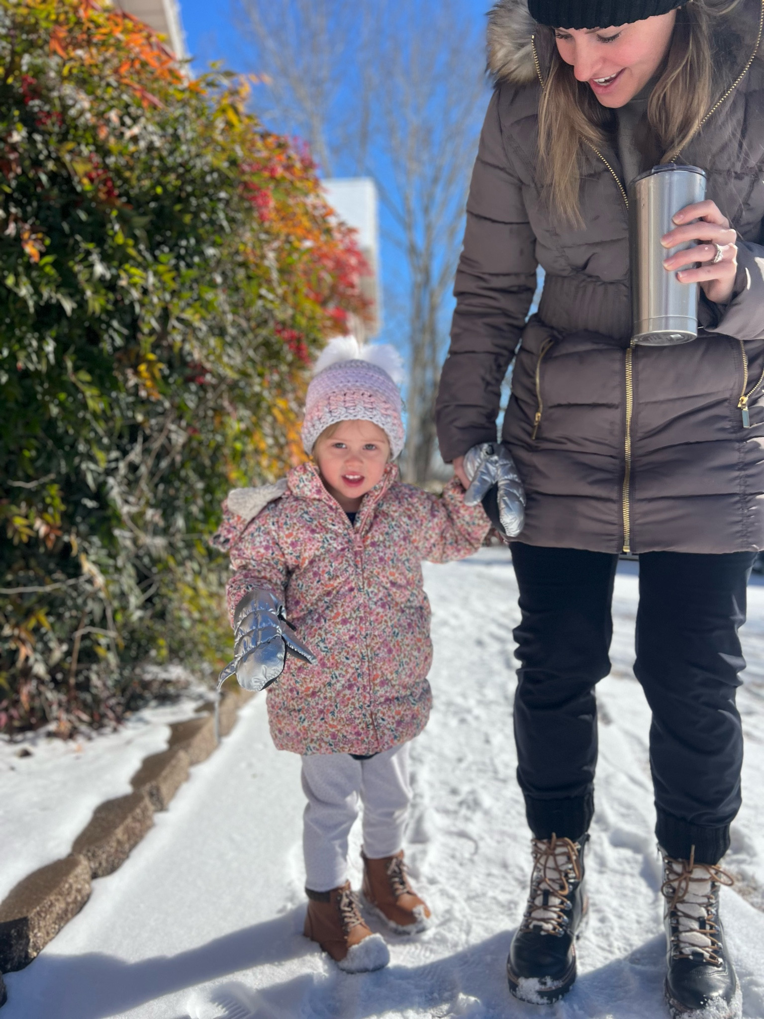 Winter outfit from Amazon for our snow days! Love this little girls floral winter coat & wearing a size M in my taupe jacket with removable fur hood, fleece lined joggers & true size in the target winter boots! 

Baby girls winter hat, toddler girl jacket, womens winter coats 

#LTKSeasonal #LTKfamily #LTKbaby