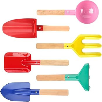 6 Piece Kids Beach Tools,Children Beach Sand Toys, Made of Metal with Sturdy Wooden Handle,Safe B... | Amazon (US)