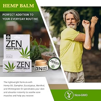 ZEN Hemp Balm for Relief, Hemp Oil Extract for Joints, Back, Neck and Elbows, Hemp Infused Topica... | Amazon (US)