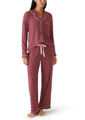 Women's Notch Collar Print Pajama Set | Belk