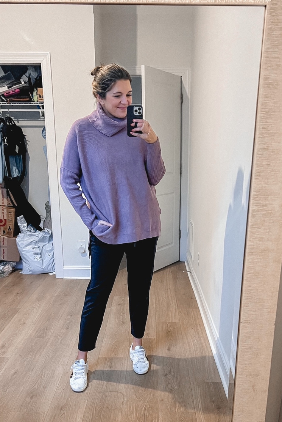 Sporty casual outfit. Oversized ribbed tunic sweater! So soft! Amazon find. Lululemon travel pants lookalike. Lululemon dupe. TTS. 

#LTKunder100 #LTKunder50 #LTKstyletip