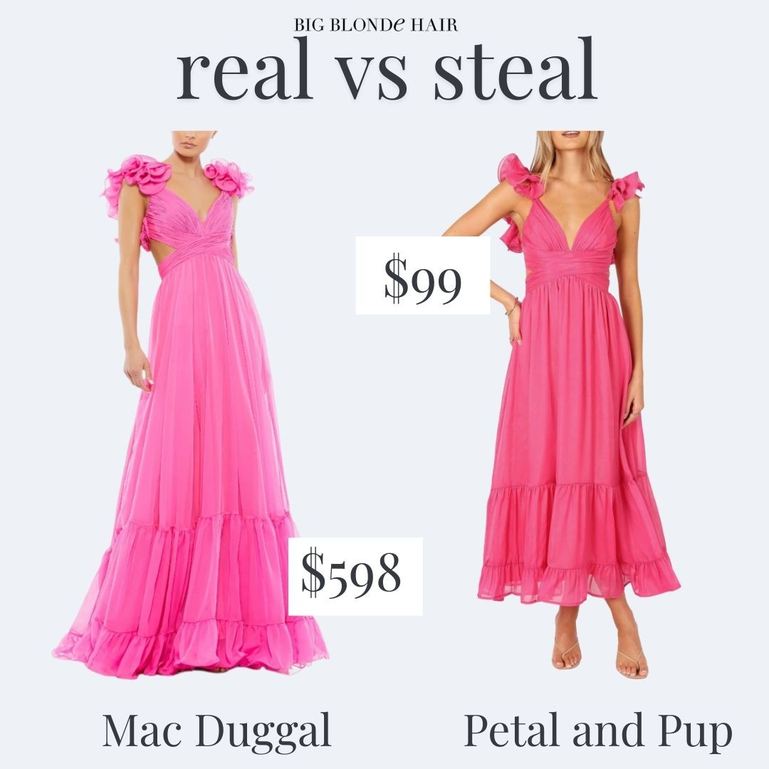 Look for Less! Pink wedding guest dress we love. Shop the real and the steal below.

#LTKFindsUnder100