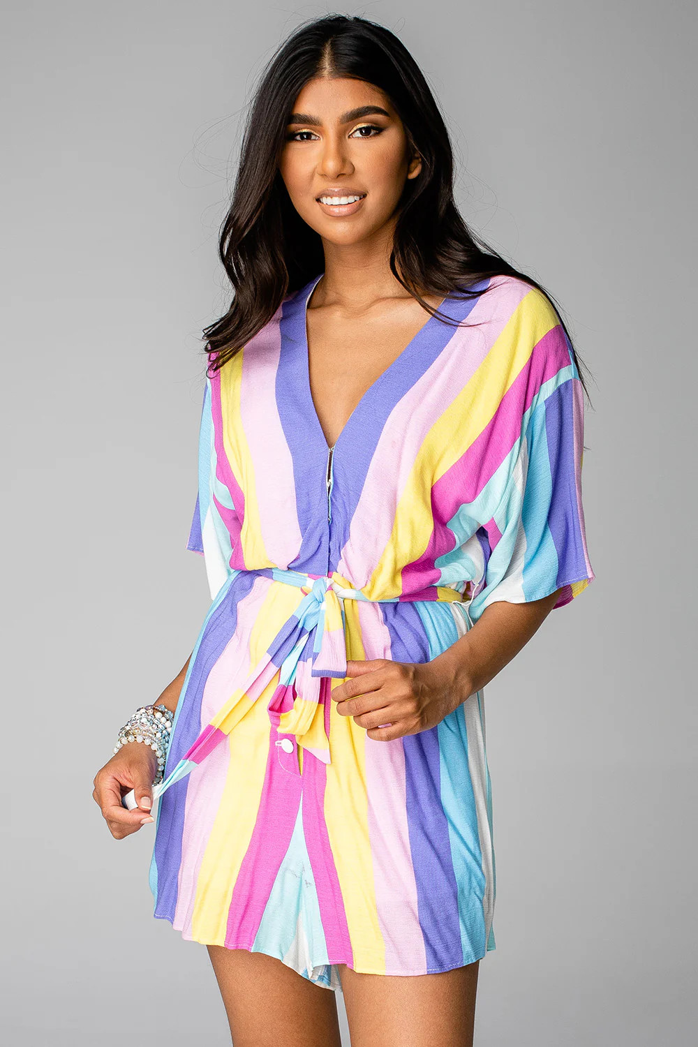 Audrey Short Sleeve Romper - Carnival | BuddyLove