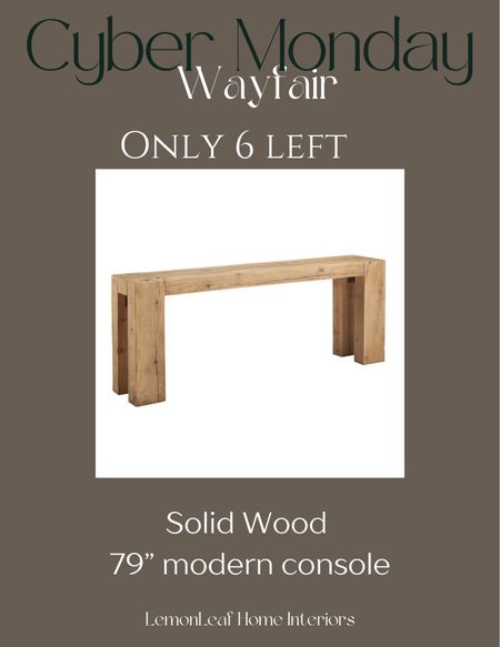 Only a few left of this gorgeous solid wood console table. Get the cyber Monday deal from wayfair 



#LTKhome #LTKCyberWeek #LTKsalealert