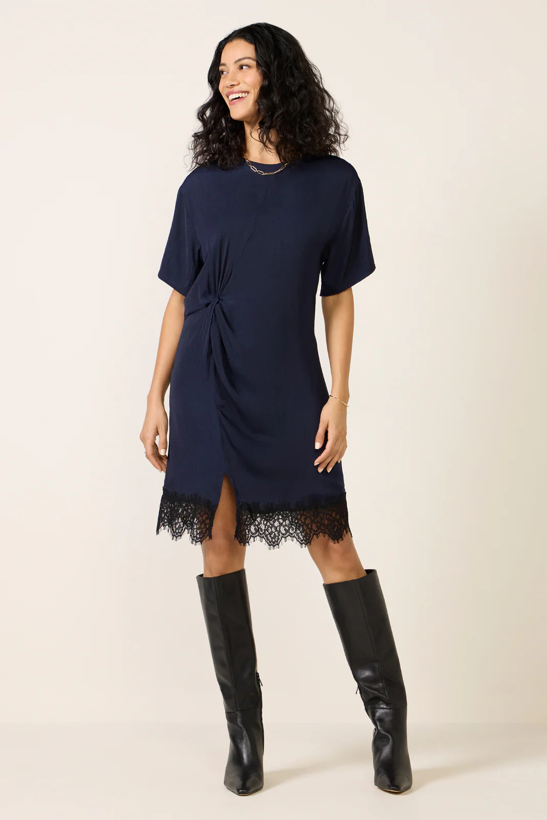 Satin Mini TShirt Dress | Evereve