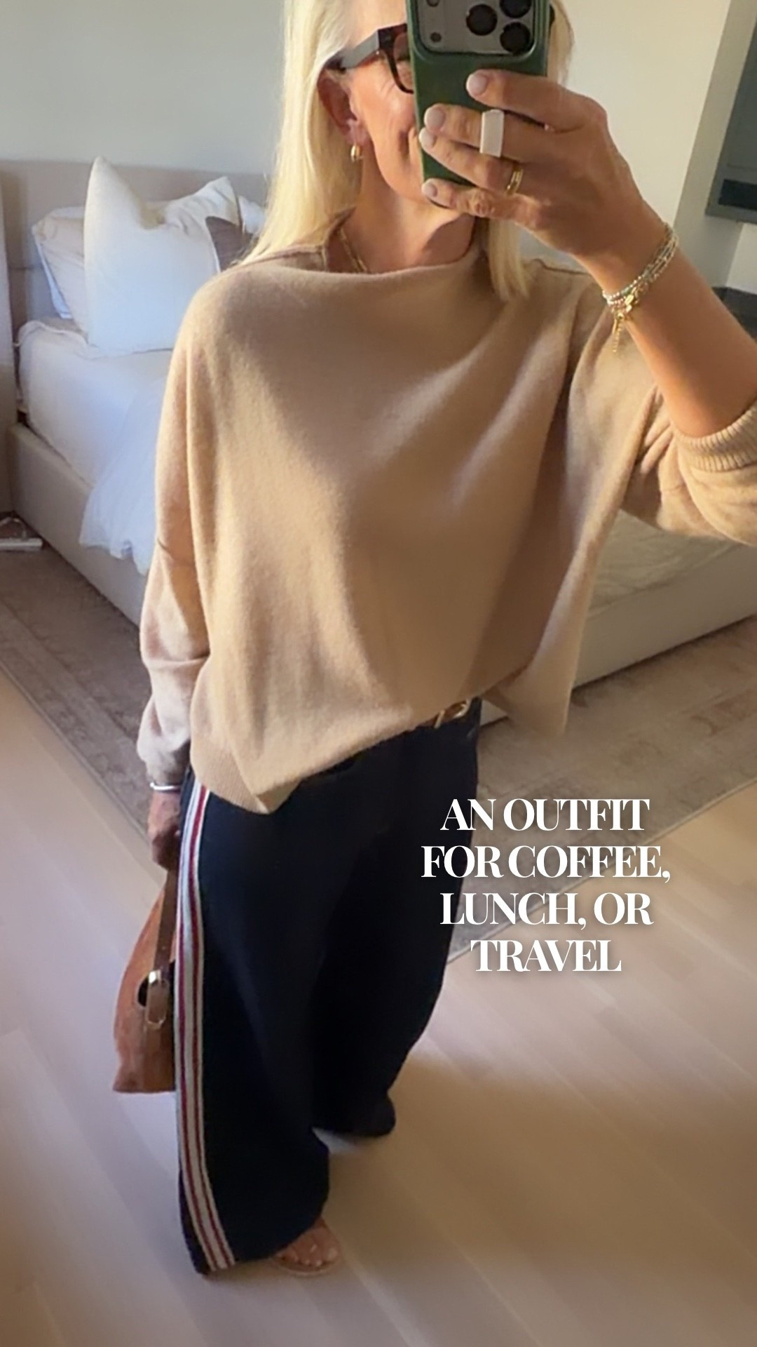 This entire outfit is 30% off currently @Anthropologie 
Lightweight cashmere + wide-leg denim is such an easy combination. 🤎 I have this sweater in two colors because it’s soft, comfortable, and works just as well with trousers as it does with jeans.

I’m wearing a small in the sweater and my true size in the jeans. This is the kind of outfit I’d reach for on a travel day, for lunch, errands, or an easy dinner.

#LTKootd #LTKgrwm #LTKOver40