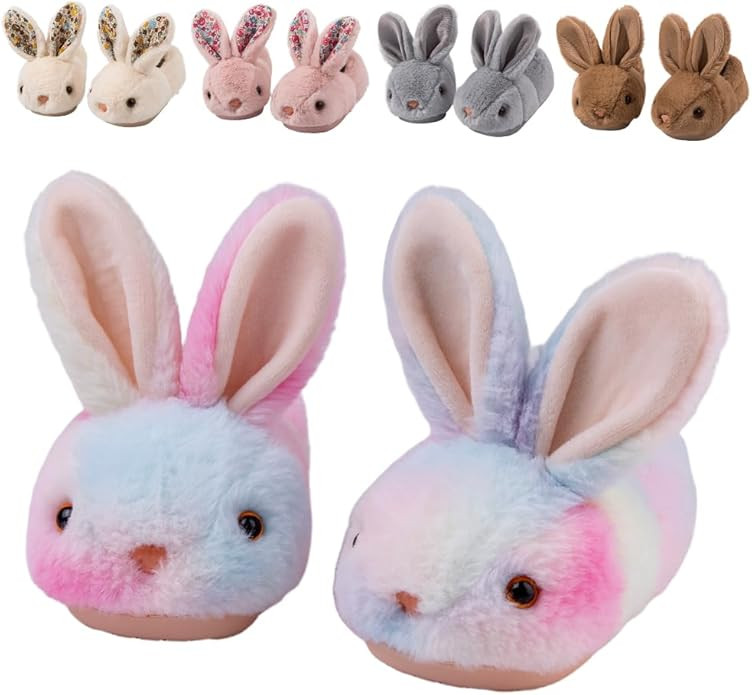 Toddler Rabbit Winter Slippers - Soft Plush Indoor Bunny Slippers for Girls & Boys | Amazon (US)