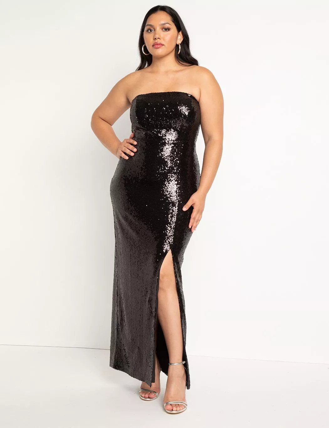Strapless Sequin Gown | Eloquii