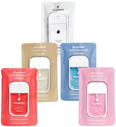 Touchland Hydrating Hand Sanitizer Spray, DREAM 5 Set (Watermelon, Berry, Beach Coco, Sandalwood,... | Amazon (US)