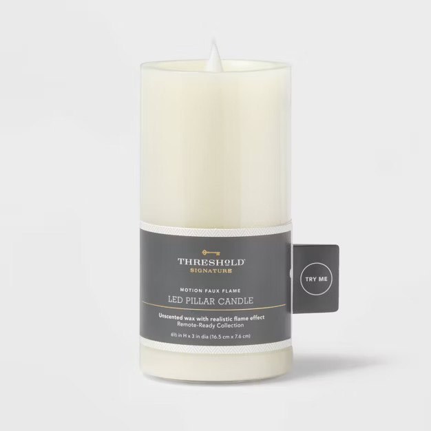 3 x 7 Pillar Candle Cream - Threshold™ | Target
