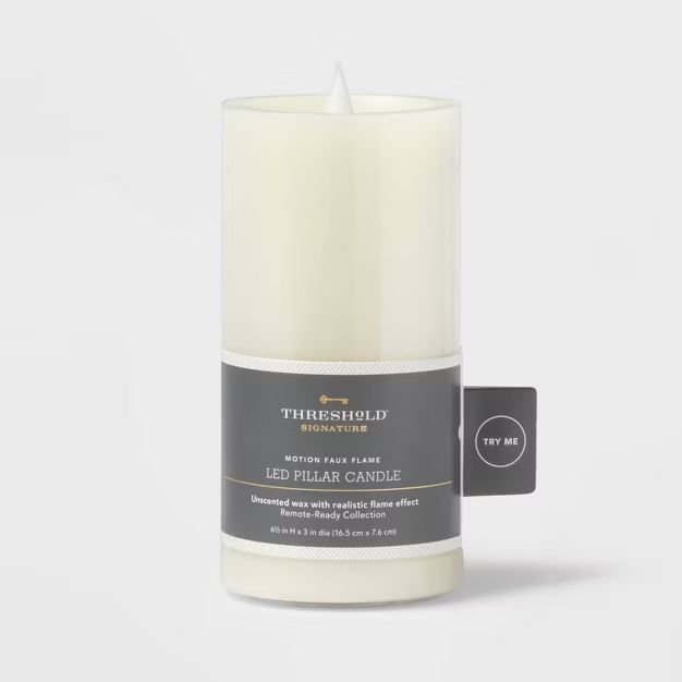 3 x 7 Pillar Candle Cream - Threshold™ | Target