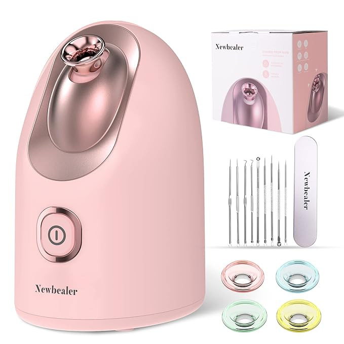 Newbealer Mini Aroma Face Steamer, 160ml Nano Ionic Hot Mist Facial Humidifier Atomizer, Home Sau... | Amazon (US)