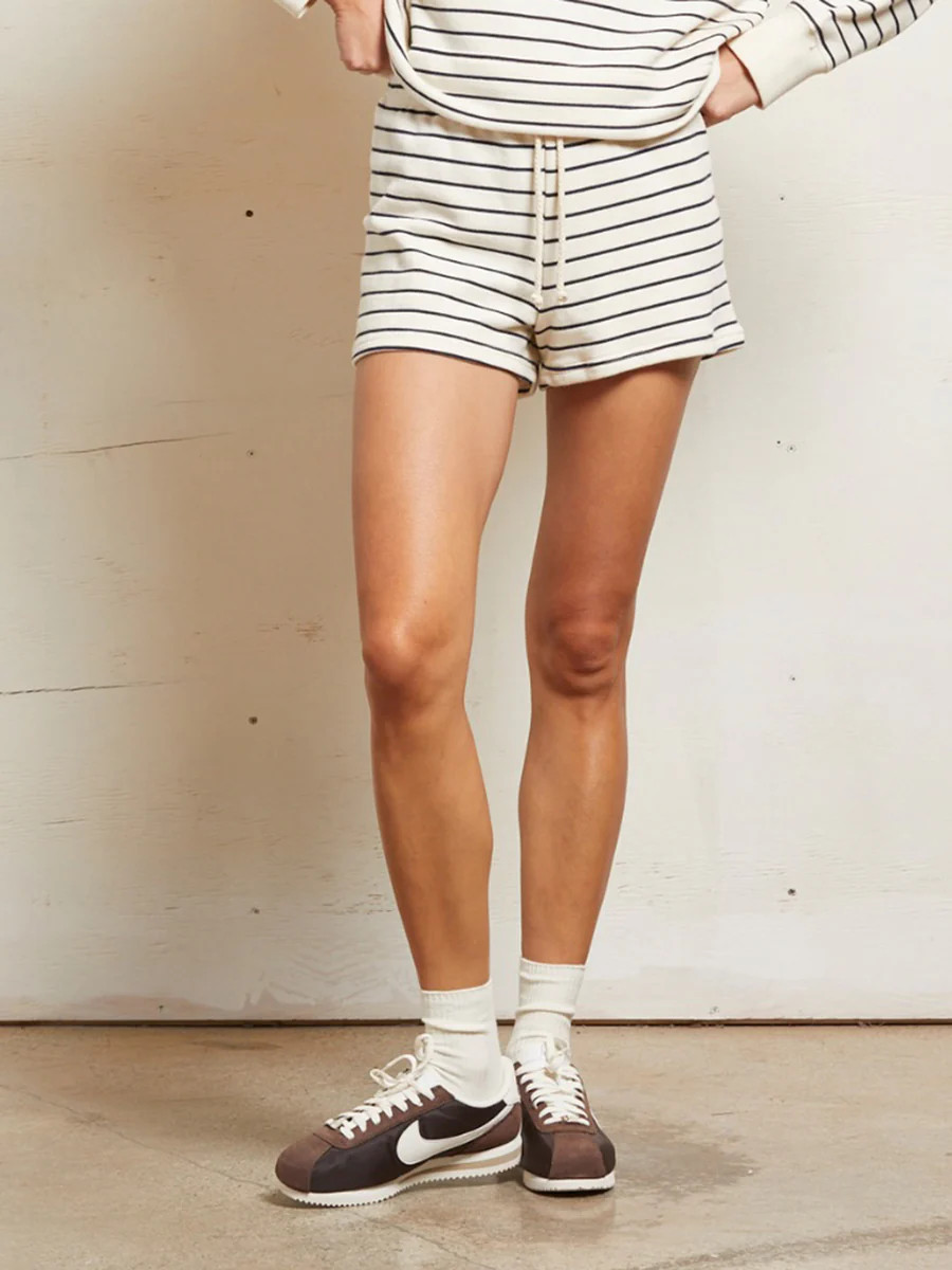 Perfect White Tee Women's Layla Stripe Sweatshort | Saint Bernard