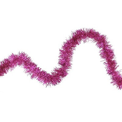 Northlight Shiny Traditional Tinsel Commercial Christmas Garland - 50' x 2" - Pink - Unlit | Target