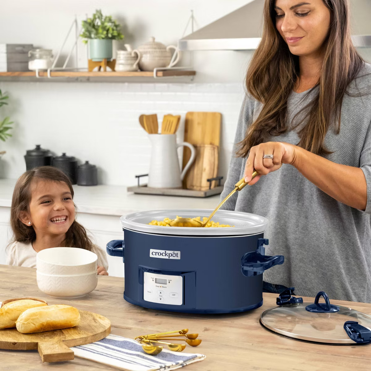 Crock-Pot 7qt Cook & Carry One Touch Programmable Slow Cooker Poseidon Blue: Locking Lid, Dishwas... | Target