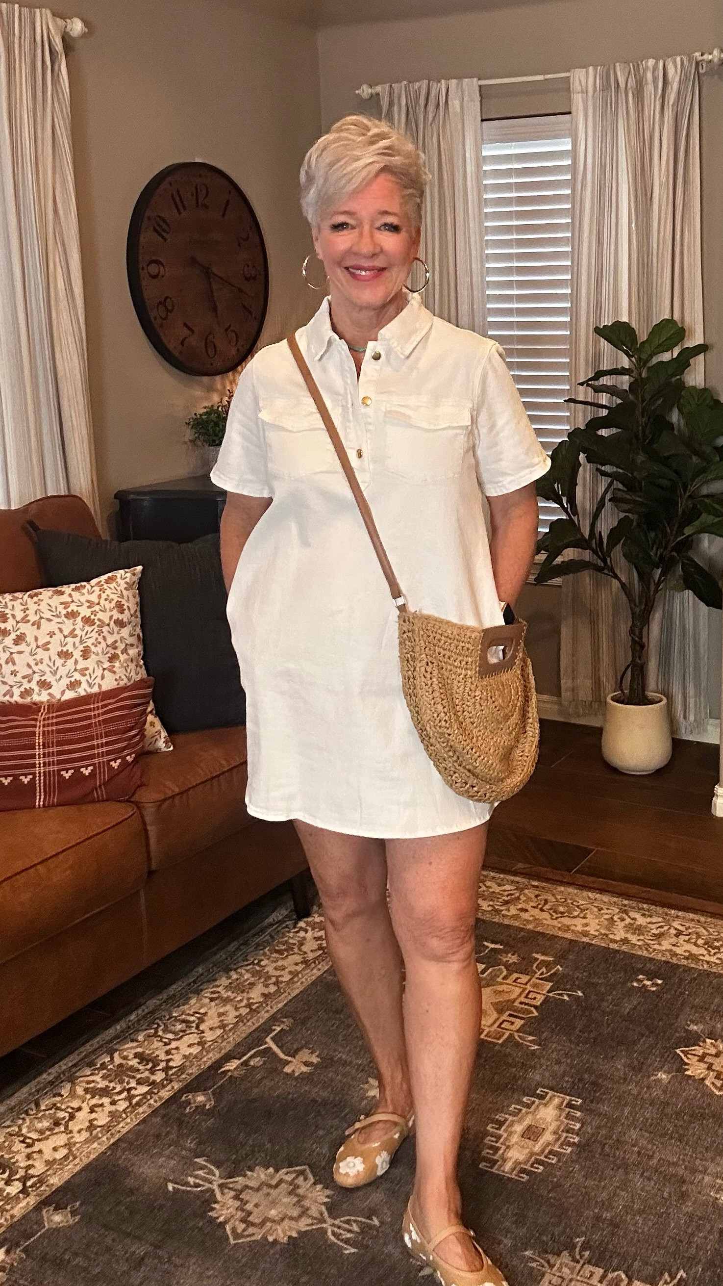 Springtime Chic in White Denim & Ballet Flats! ☀️✨

Nothing says spring ready like a crisp white denim dress—and these cute little flats. 

Would you style it with a denim jacket, a straw bag, or keep it simple? Let me know! ⬇️

#SpringStyle #DenimDress #EffortlessChic #BalletFlats #WardrobeStaples #shariology #styleover60 #fashionover50 #amazonfinds