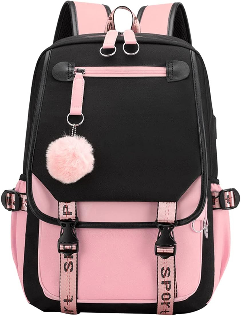 Teenage Girls' Backpack Middle School Students Bookbag Outdoor Daypack with USB Charge Port (21 L... | Amazon (US)