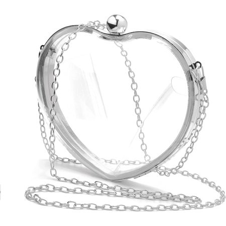 QWZNDZG Clear Clutch Purses for Women Acrylic Heart Shaped Evening Bag Bride Purse Crossbody Shoulde | Walmart (US)