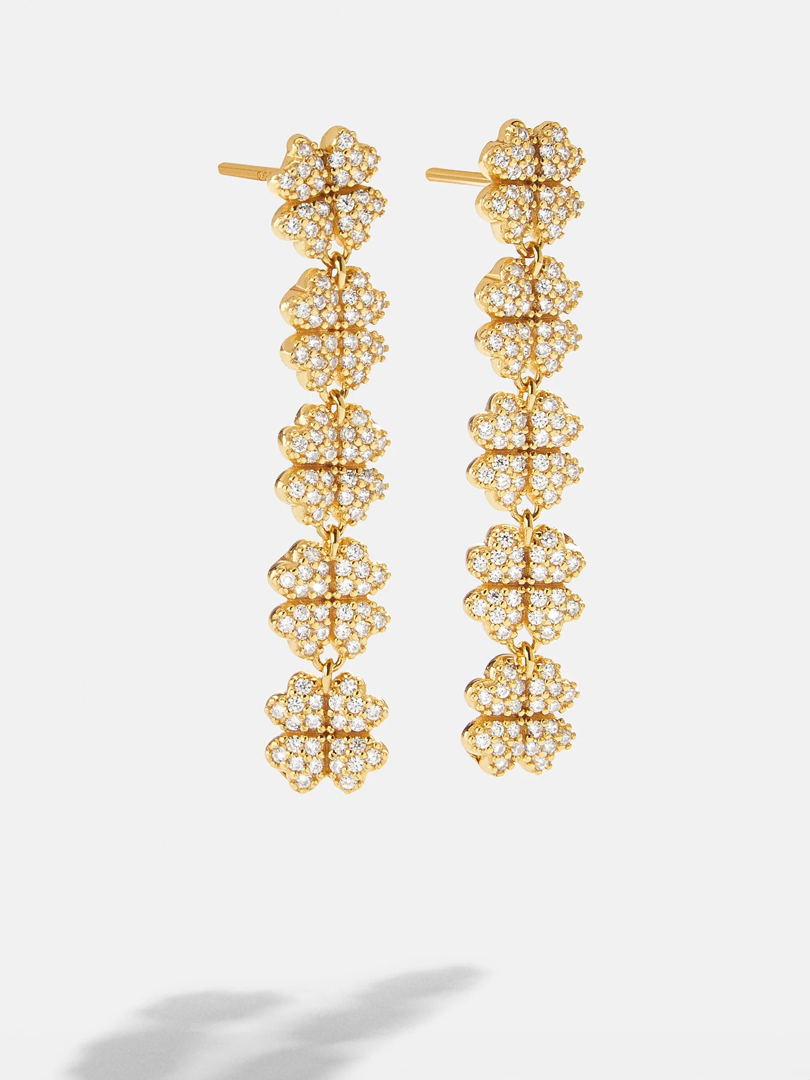 18K Gold Lucky Clover Drop Earrings - Clover | BaubleBar