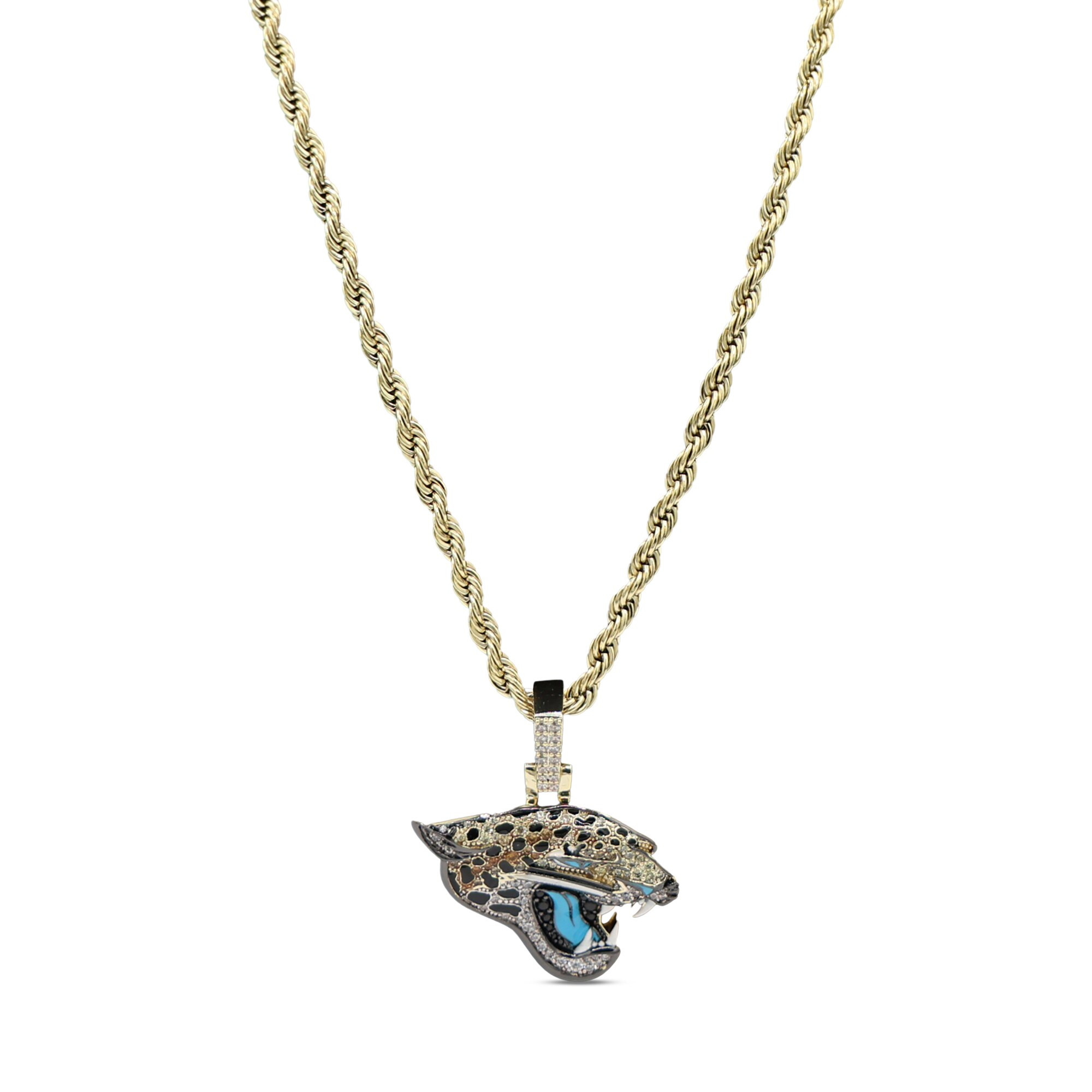 Jacksonville Jaguars GLD 18K Yellow Gold Logo Pendant & 20" Rope Chain | Fanatics