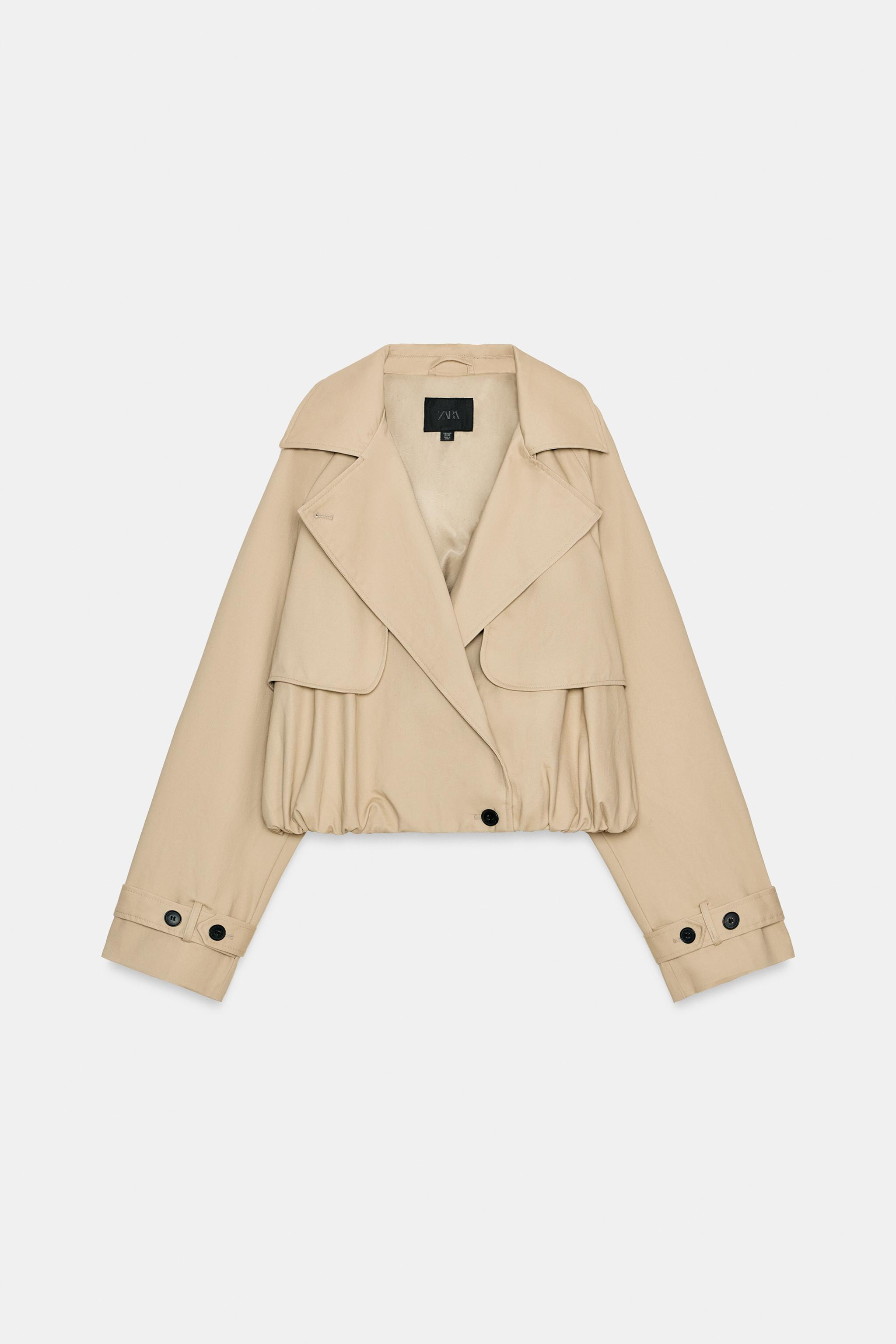 SHORT TRENCH COAT WITH BALLOON EFFECT | Zara UK
