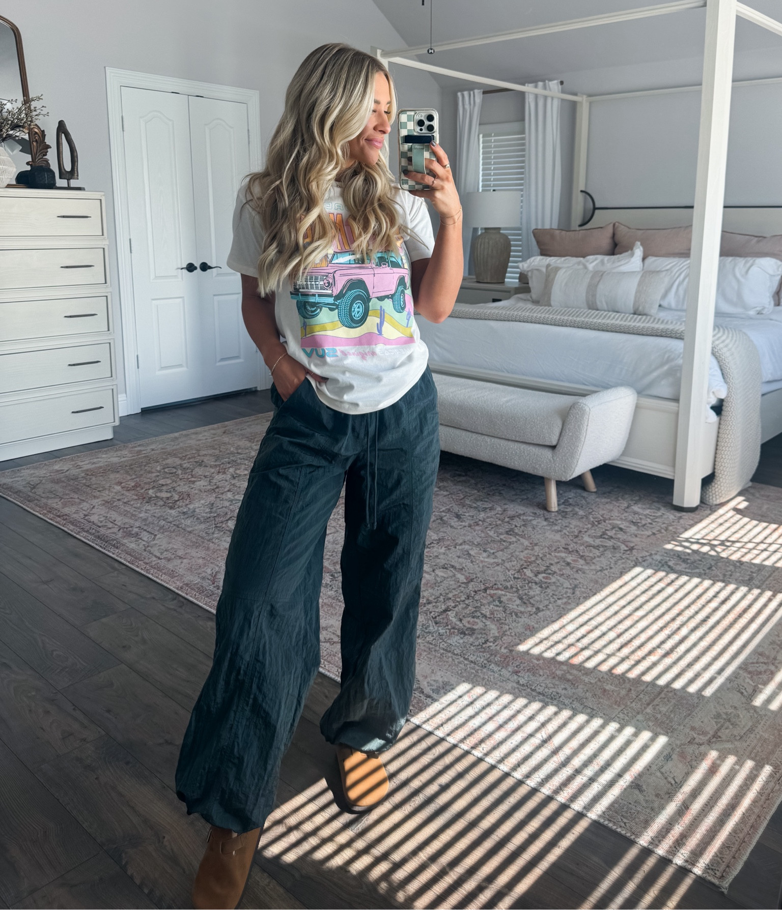 I’m a small in the shirt (it is not oversized)
Small in the pants ( they run one size big) 
Shoes fit TTS

#LTKFallSale