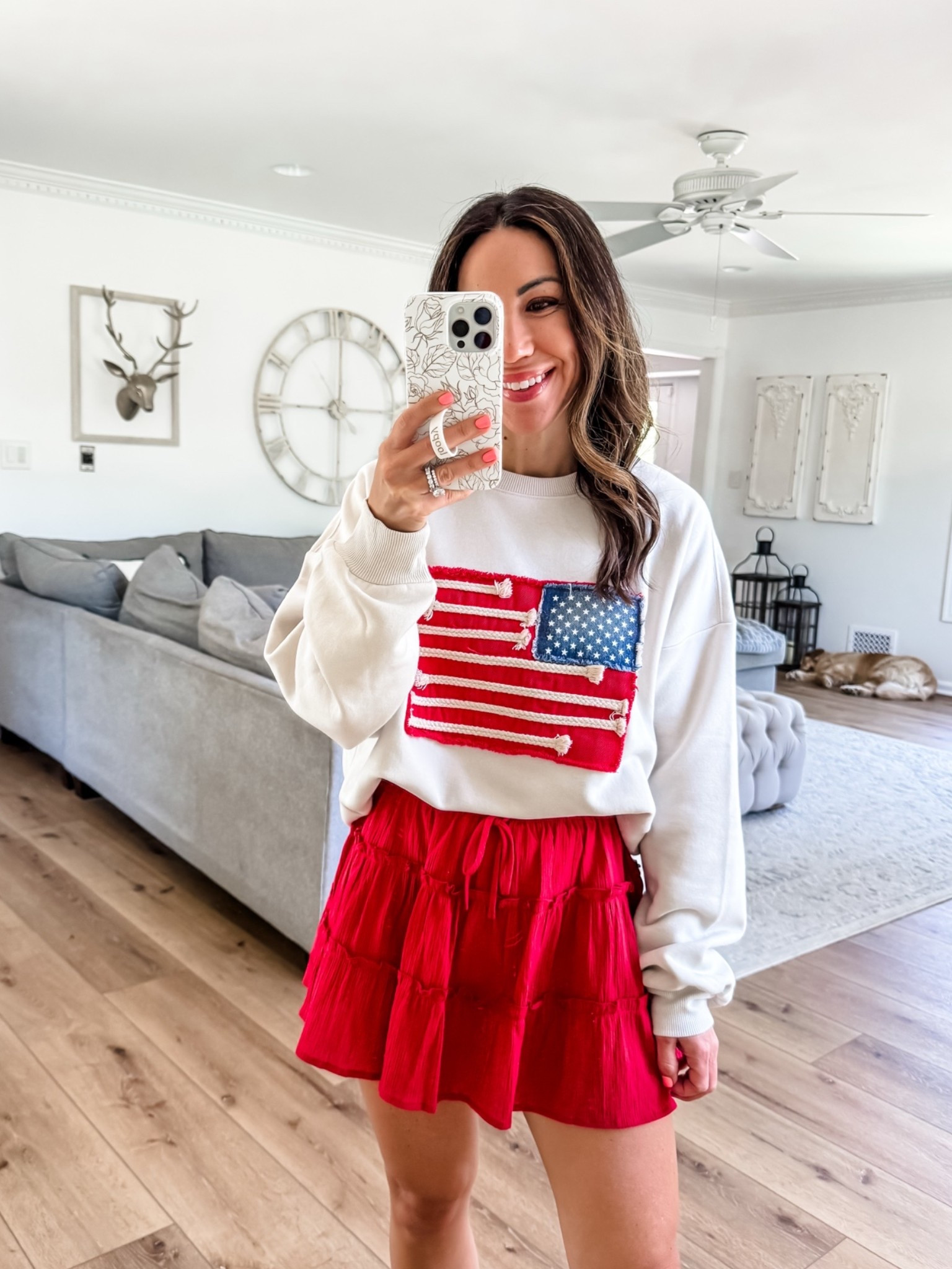Small flag sweatshirt. Xs skort need small. Target style

#LTKOver40