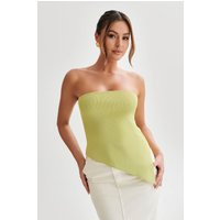 Sidney Asymmetrical Strapless Knit Top - Apple I MESHKI I Size XS | MESHKI US