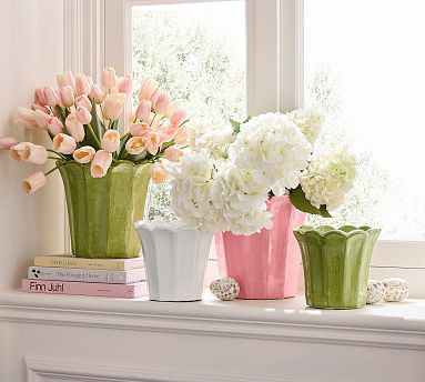 Fluted Tulip Cachepot | Pottery Barn (US)