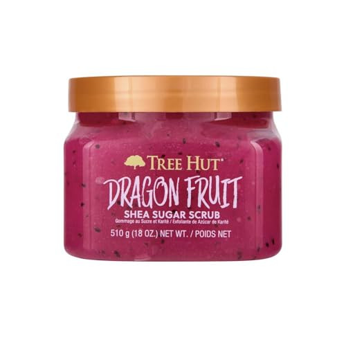 Tree Hut Dragon Fruit Body Scrub, Exfoliating & Hydrating Sugar Scrub with Shea Butter & Essential Oils, Smooth Skin, Body Exfoliator For All Skin Types, Self Care Gifts for Women, Vegan, 18 Oz | Amazon (US)