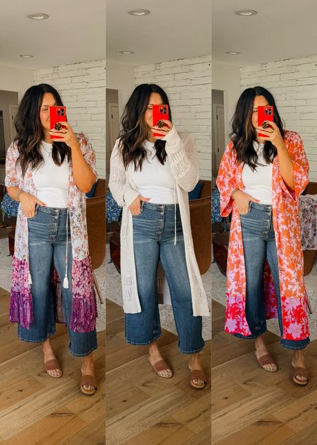 Freaking great denim and the cutest kimonos. One of my fav little mini Walmart hauls this year!

Denim: true to size (14)
Kimonos I got an XL in all
Sandals fit TTS