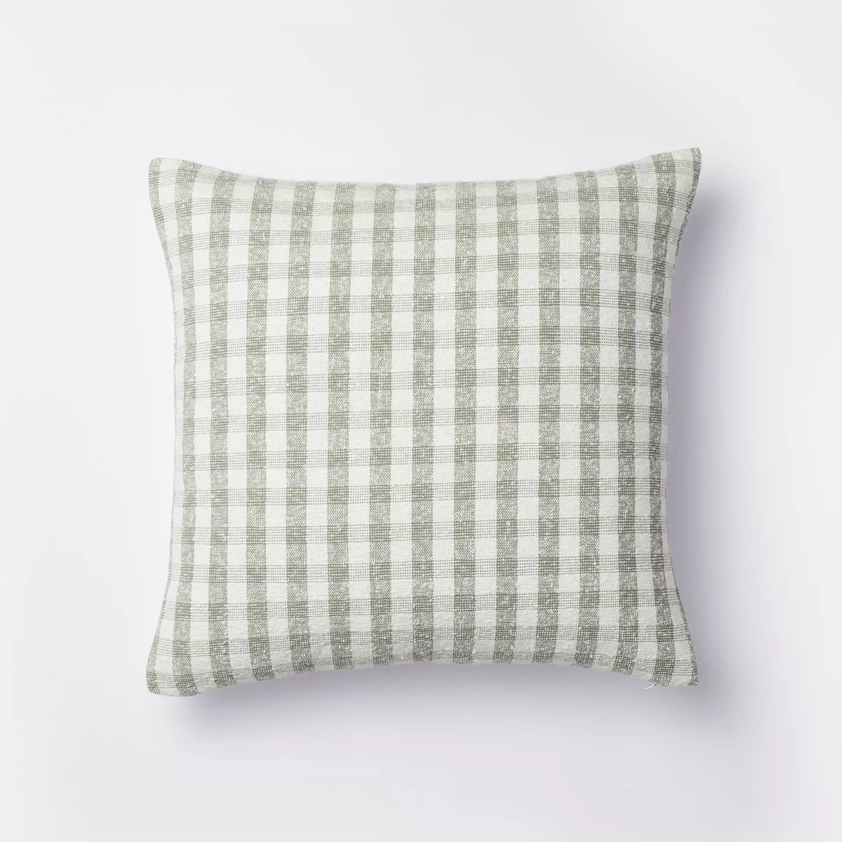 Square Slub Gingham Decorative Throw Pillow White/Light Teal Green - Threshold™ designed with S... | Target