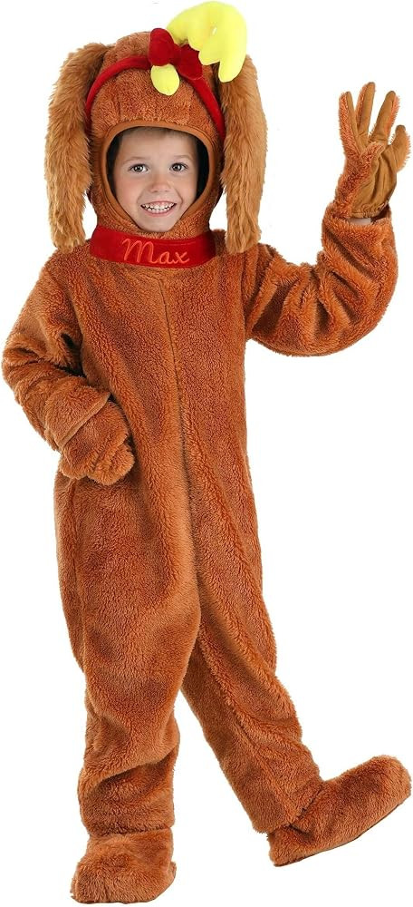 Dr. Seuss Toddler Dr. Seuss Max Costume - Jumpsuit, Hood, Collar, Gloves, and Shoe Covers, Offici... | Amazon (US)
