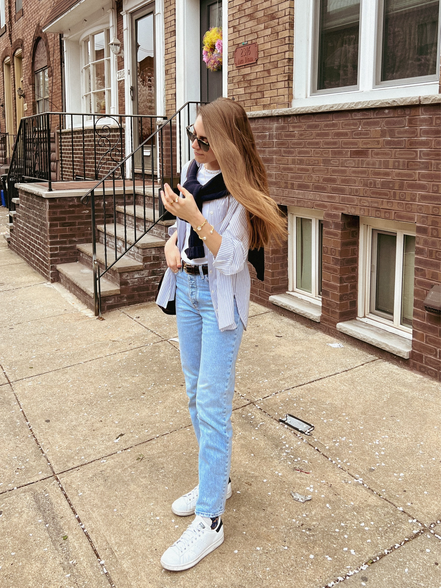 Blue and white striped button down with Ralph Lauren flag sweater, adidas, sneakers, spring fashion, spring style , spring outfit, preppy, coastal grandma, coastal grandmother, coach

#LTKstyletip #LTKfindsunder100 #LTKshoecrush