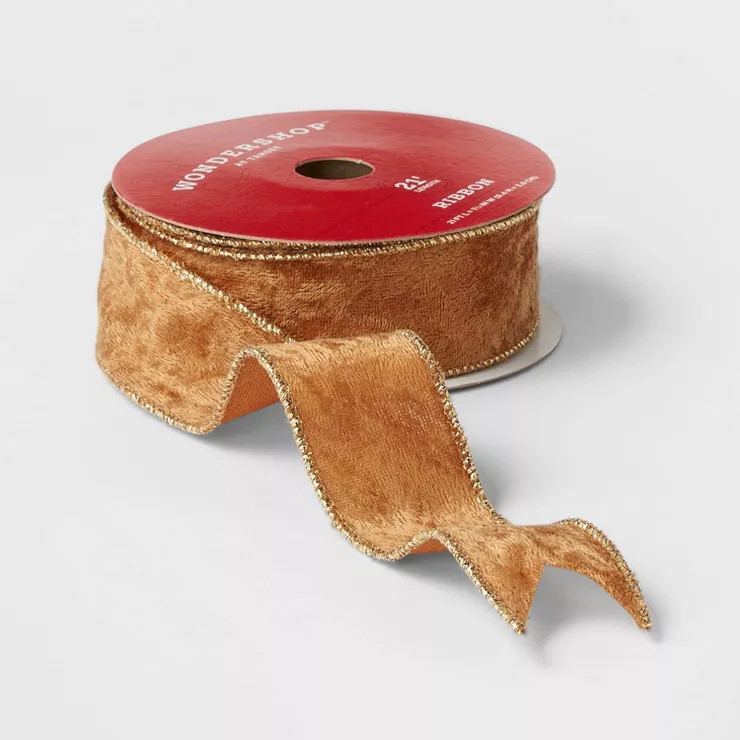 1.5" Faux Velvet Ribbon Cognac 21ft - Wondershop™ | Target