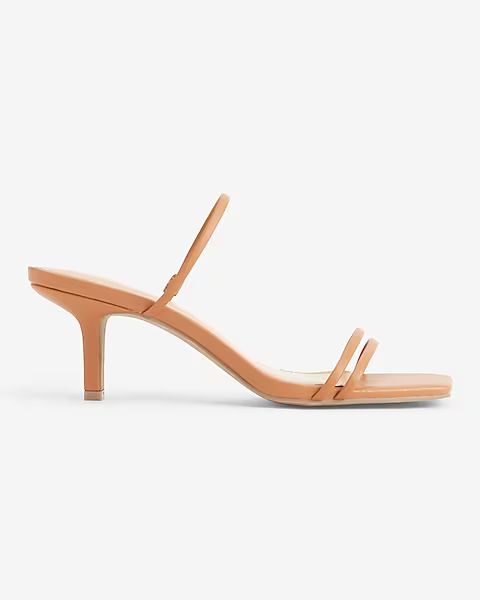 Thin Strap Square Toe Heeled Sandals | Express