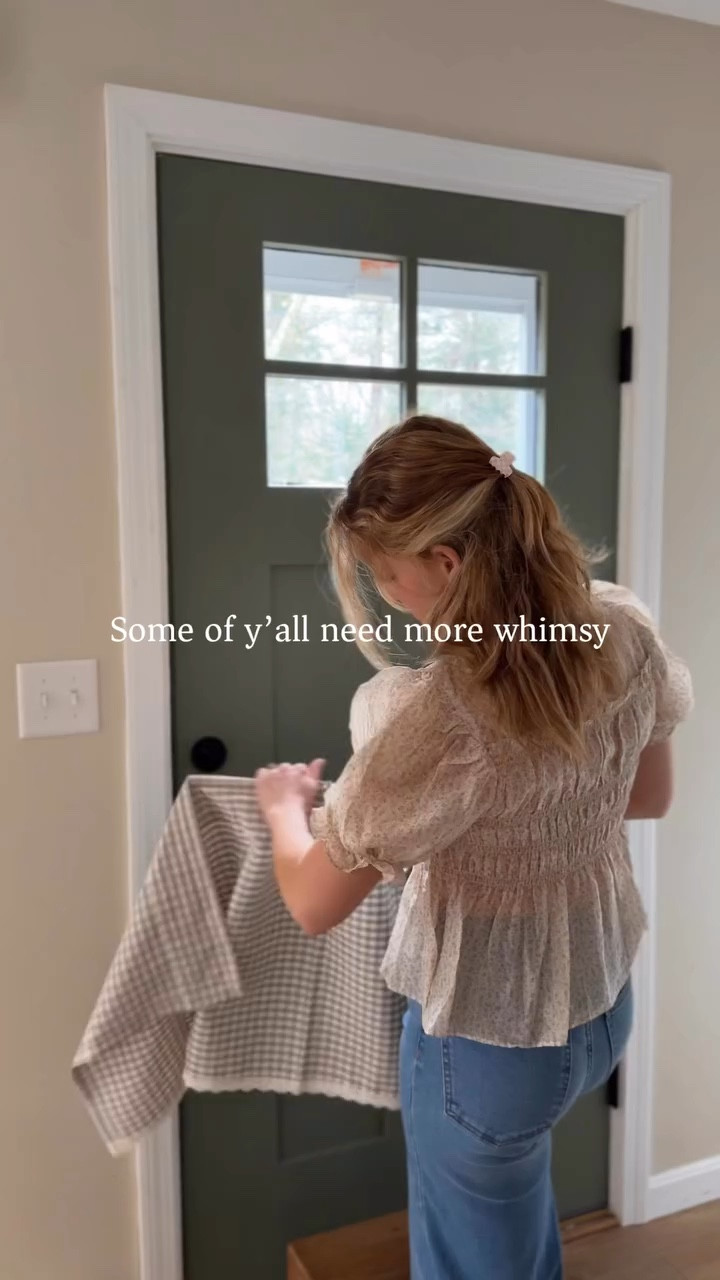 More whimsy it is. Peel and stick curtain rod
FOLLOW @everyday.withemily & comment SHOP for links

#morewhimsy #freewill #gingham #homeinspo #aesthetic