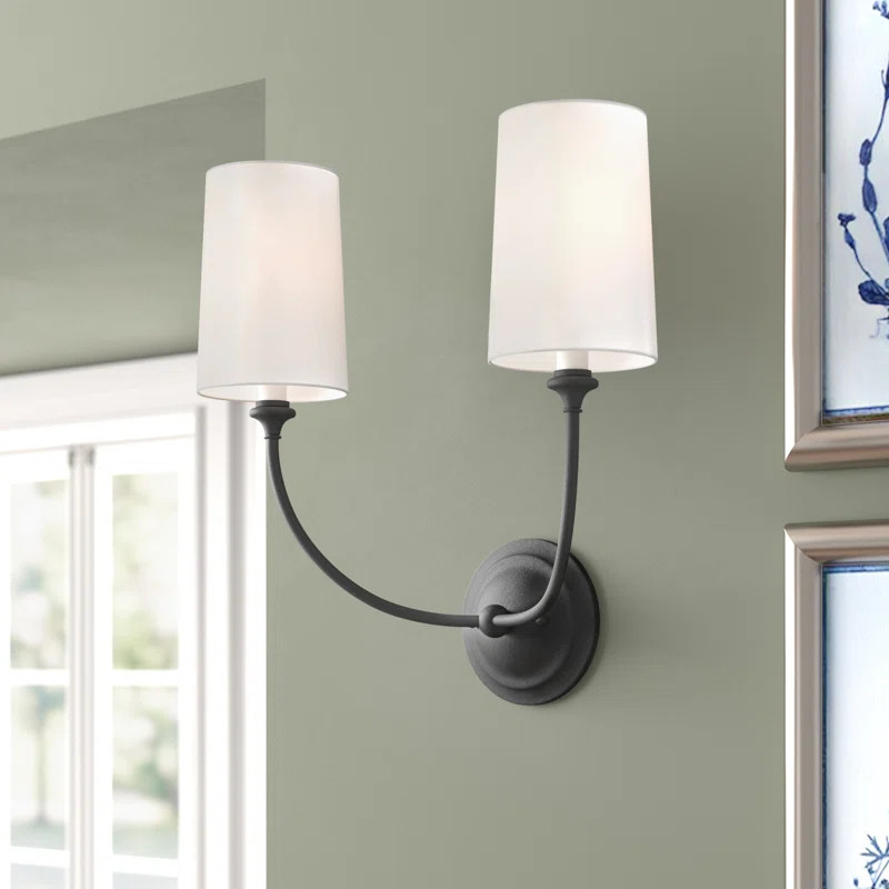 Siipola 2 - Light Dimmable Black Armed Sconce | Wayfair North America