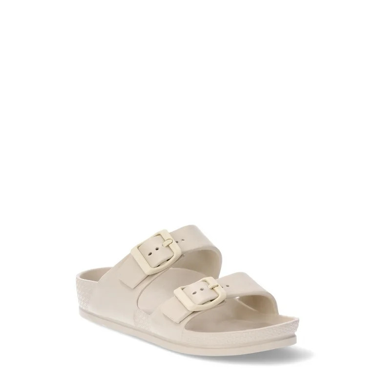 No Boundaries Women's Two Buckle Slide Sandals, Sizes 6-11 | Walmart (US)