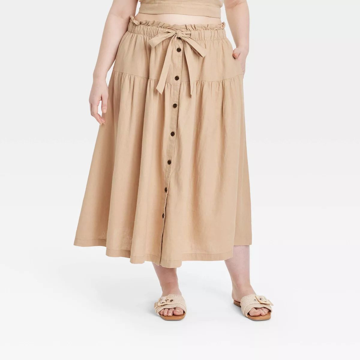 Women's Tie Waist Midi Skirt - Universal Thread™ | Target