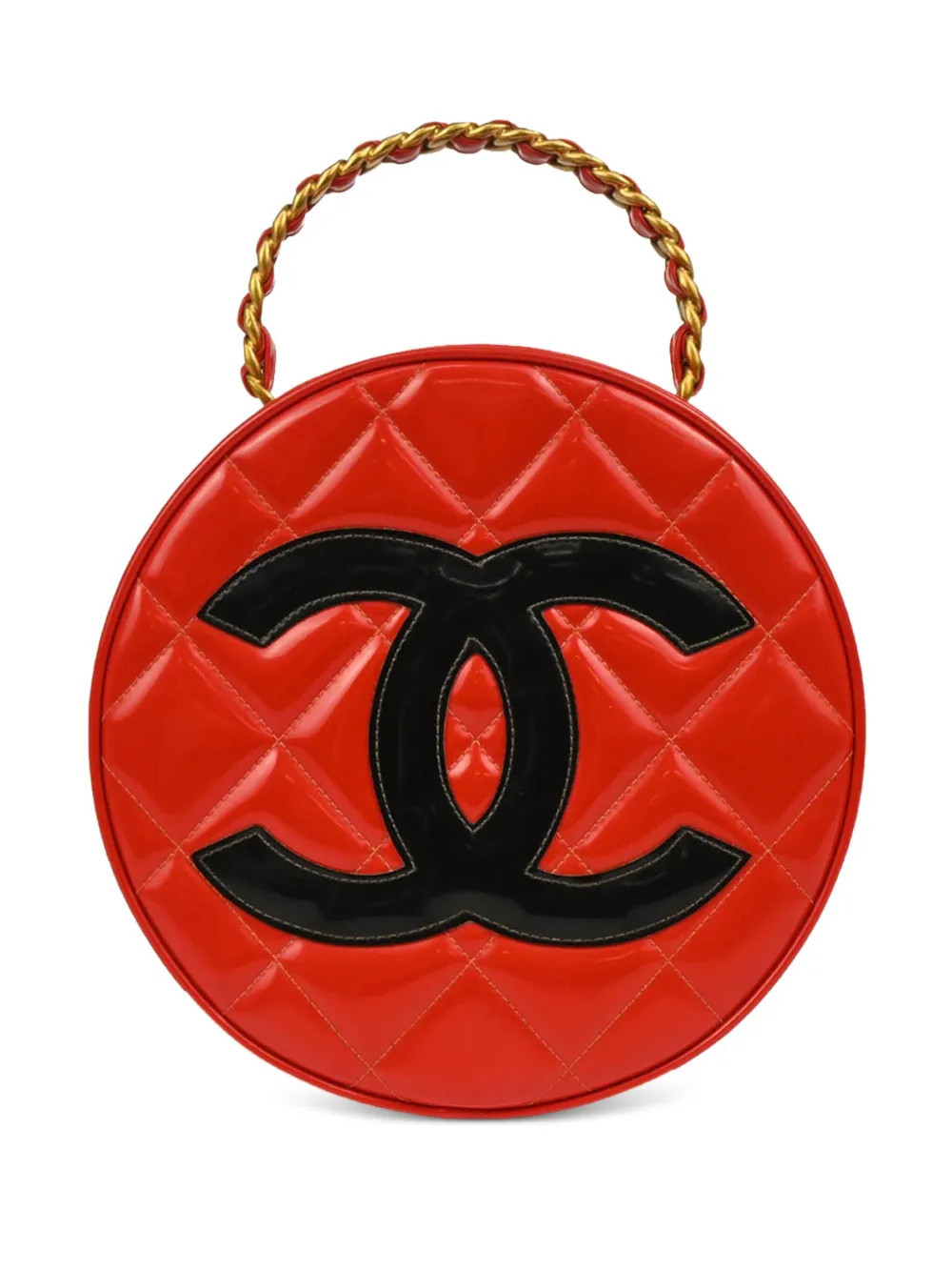 CHANEL Pre-Owned 1995 Round vanity handbag - Red | Farfetch Global