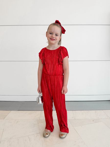 My sweet little lady! Girls outfits. Girls holiday. Holiday outfits. Holiday style. Nutcracker outfit. Kids style. Christmas outfit. Red jumpsuit. Gold ballet flats. Silver purse  

#LTKHoliday #LTKkids #LTKparties