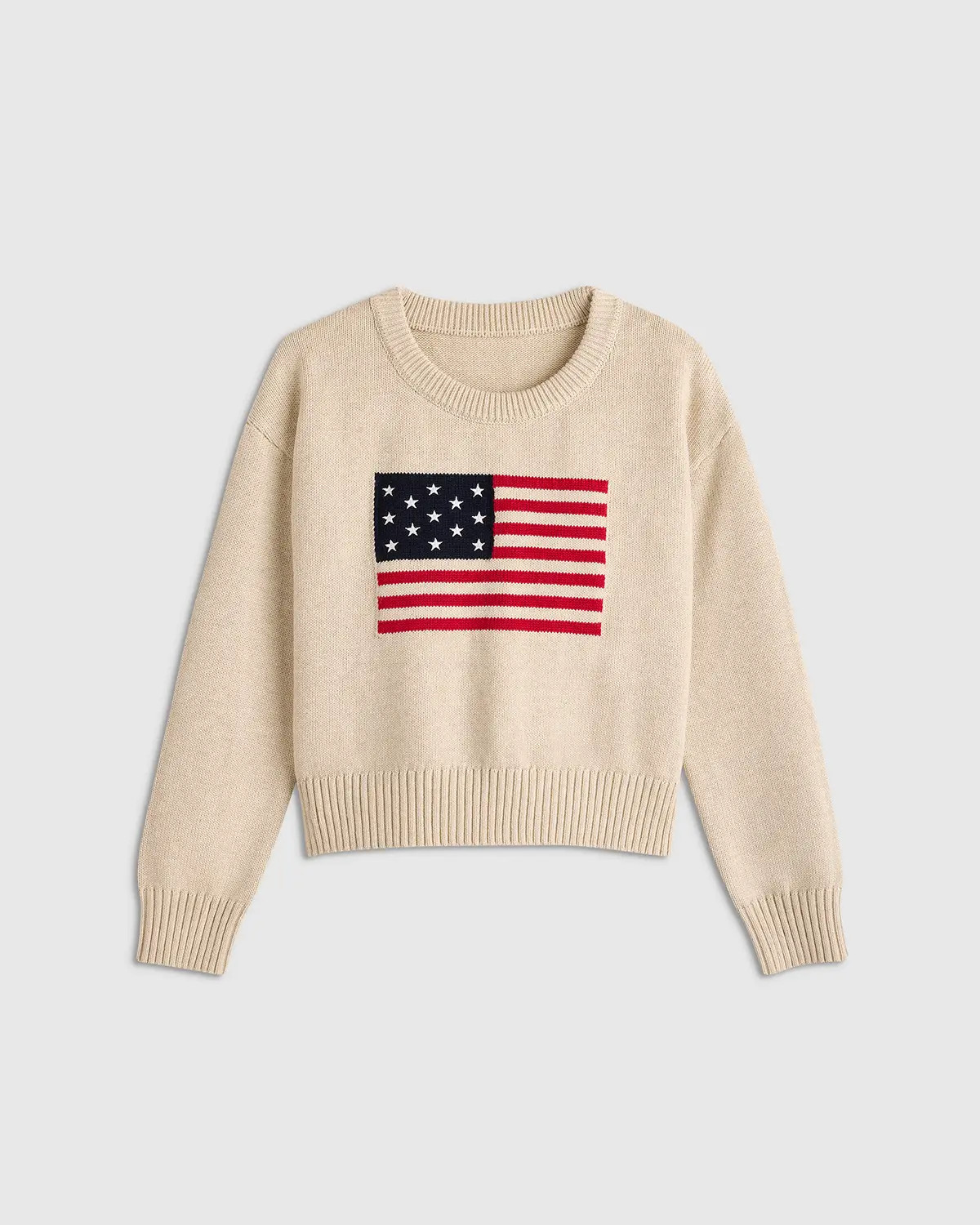 100% Organic Cotton Flag Sweater - Toddler in Speckled Beige | Quince