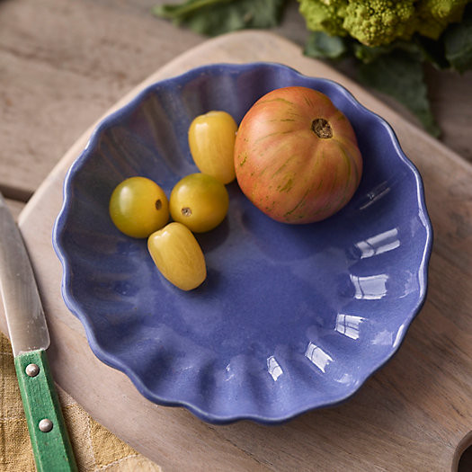 Indigo Fluted Rim Stoneware Plate | Terrain